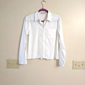 LAFAYETTE 148 New York White Button-front Blouse Shirt Top SZ 10 Career +